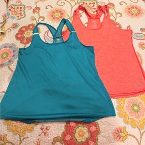 Women's Racerback Tank Tops - Teal and Coral